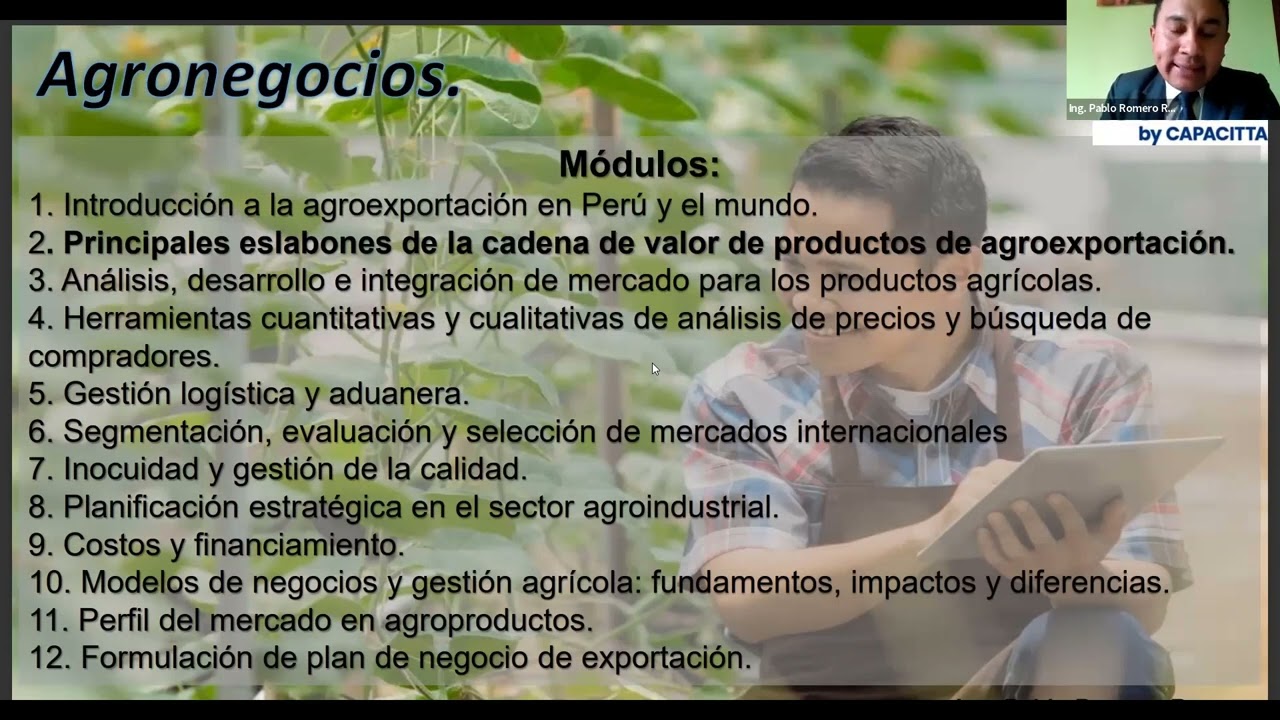 PRINCIPALES ESLABONES DE LA CADENA DE VALOR DE PRODUCTOS DE AGROEXPORTACIÓN
